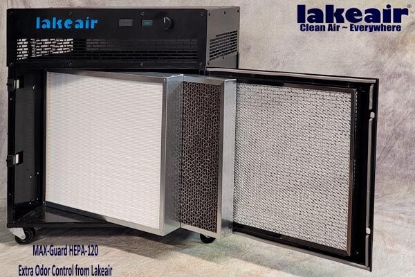 MAX Guard HEPA 120 shown with HEPA and Carbon filters