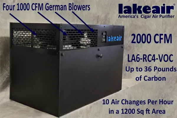 LA6-RC4 VOC is a 2000 CFM VOC Extractor holding up to 36 pounds of media