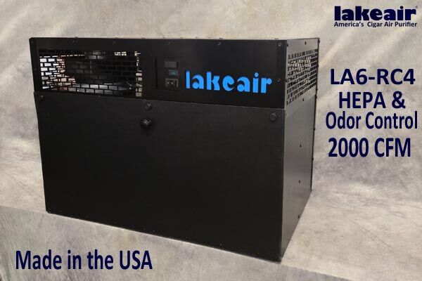 LakeAir LA6-RC4 2000 CFM HEPA / Odor Control Air Purifier /Smoke Eater